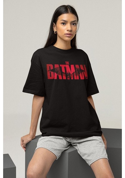 The Batman Dc Karakter Baskılı Unisex Oversize Tişört Siyah
