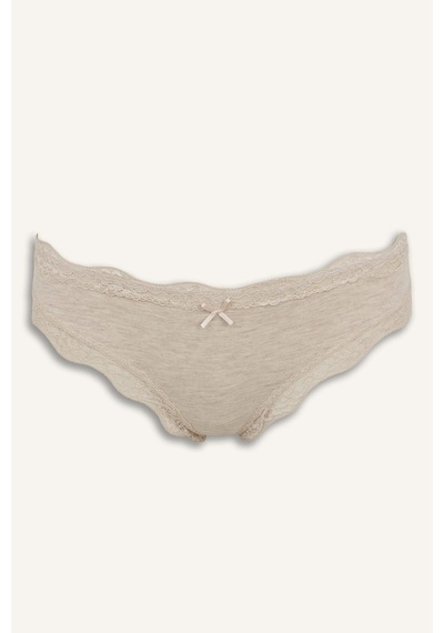 Defacto Fiyonk Ve Dantel Detaylı Ribana 2li Slip Külot I4131ax26aubg588 Bej-bg588