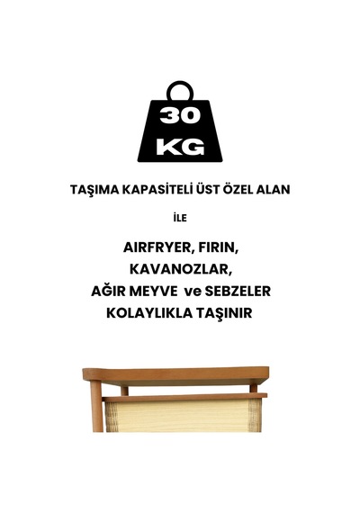 Ahşap Sebzelik Geleneksel Tasarım Kare 2 X 7 Lt + 3 Lt Kapasiteli Akça Desenli Diğer