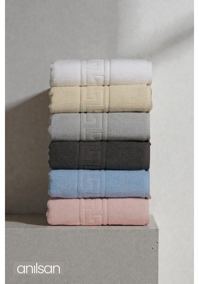 6'lı Calm Honey Greek El Havlusu - 50x90 Cm, 225 Gr, %100 Pamuk, Spa Ve Otel Havlusu Çok Renkli