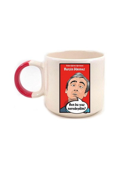 Kişiye Özel Beden Eğitimi Öğretmeni Çerçeveli Ben Bu Yaz Baskılı Kırmızı Kulplu P Kupa