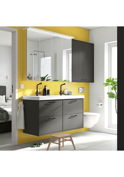 Ikea Havbäck Banyo Duvar Dolabı, Koyu Gri, 40x15x95 Cm Ikea Havbäck Banyo Duvar Dolabı, Koyu Gri, 40x15x95 Cm