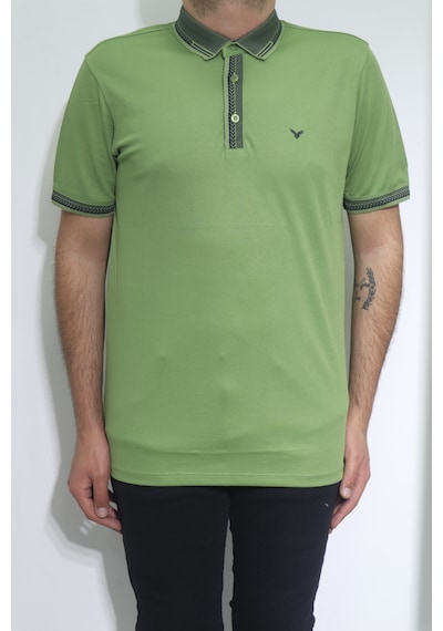 Dmctekstil Santa Erkek Düz Spor Kesim Rahat Kalıp Polo Yaka T-shirt Yeşil