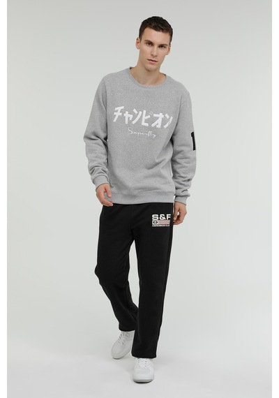 Superfly Bisiklet Yaka Erkek Sweatshirt Spf101232313408 Gri