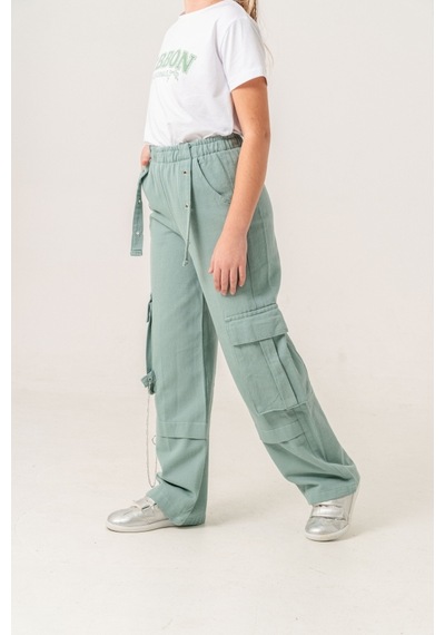 Giyicem Kız Çocuk Şort Keten Pantolon 2568 Mint