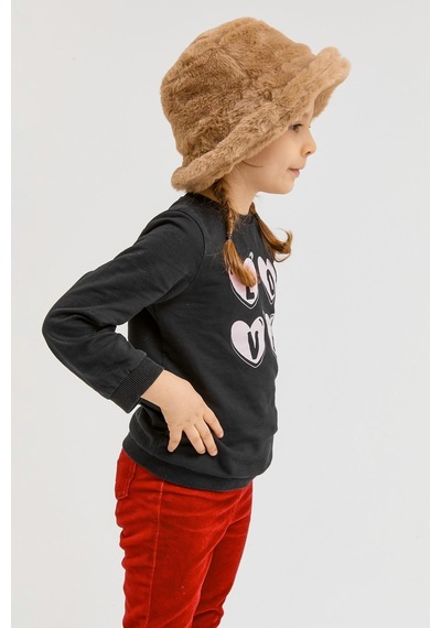 Benitto Kids Benittokids Kız Çocuk Peluş Bucket Şapka 7001-camel Camel