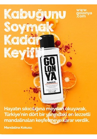 Golonya Ekşi Mandalina Kokulu Cam Şişe Kolonya 250 ML
