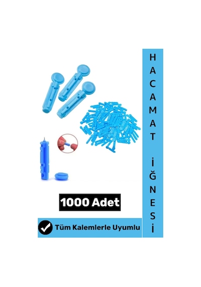 Hacamatiğnesi Tüm Kalemlerle Uyumlu Şeker Parmak Delme Klinik Tipi Hacamat Kalemi İğnesi 1000 Adet