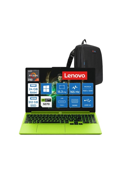 Lenovo LOQ 15AHP11 W83TN00AATRH01 Ryzen 7 250 24 GB 512 GB SSD 8 GB/rtx5070 115w 15.3" W11H Dizüstü Bilgisayar + Çanta