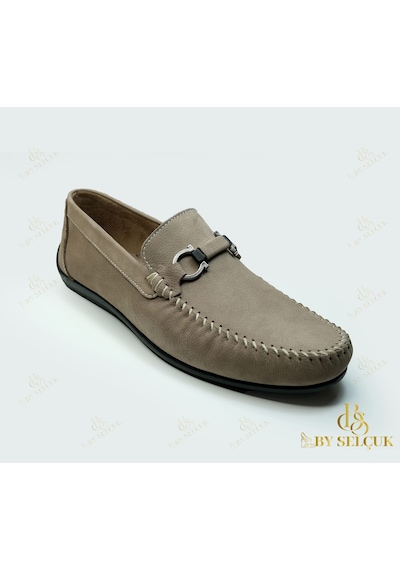 Loafer Nubuk Deri Ayakkabı Bej