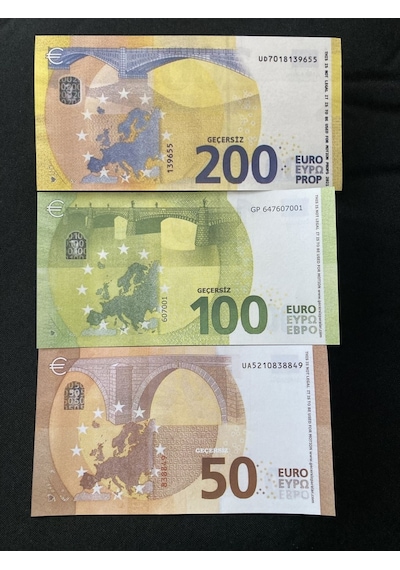 Yeni 1500 Adet Euro 50-100 Ve 200 Euro Geçersiz Eğlence Dizi Film
