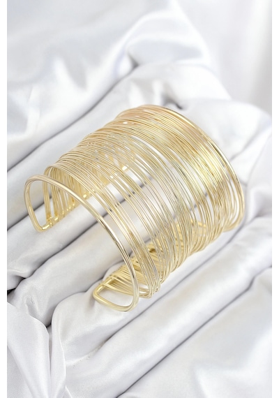 Mey İthalat Pirinç Tel Sarma Model Gold Renk Kadın Bileklilk Diğer