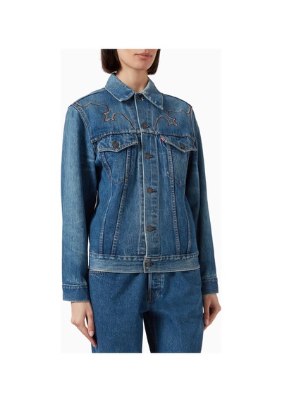 Hacker Denim Eb Denim Rodeo Vintage Denim Ceket, Zamansız Lüks Ve Modern Americana Mavi