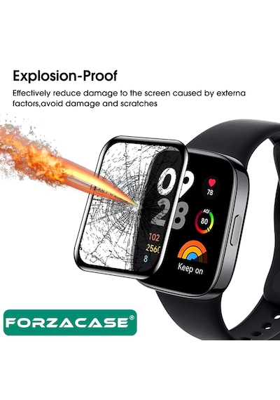 Forzacase Redmi Watch 6 Lite İle Uyumlu Çerçeveli Tam Kaplayan 3d Pet Ekran Koruyucu Film -fc016