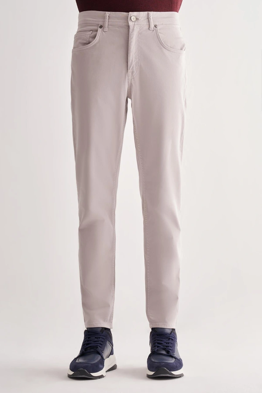 İmza Taş Rengi Casual Slim Fit 5 Cep Düz Paça Pantolon 1003255321 Taş