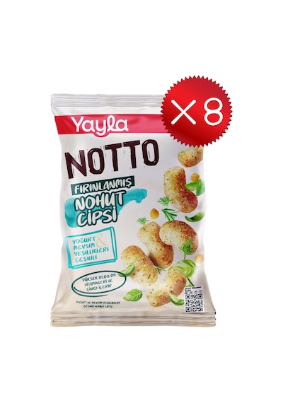 Yayla Notto Yoğurt Ve Mevsim Yeşillikleri Çeşnili Nohut Cipsi 55 G X8