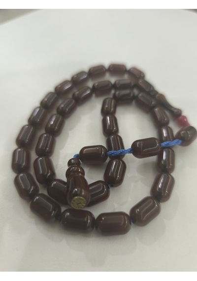 Zeyzun Usta İmzalı Sıkma Kehribar Tespih 9x13 Mm Kapsül Kesim
