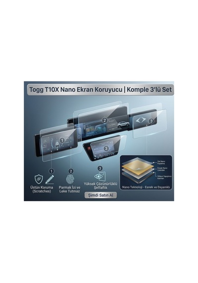 Togg T10 X 9h Nano Multimedya Çizilme Karşıtı Nano Ekran Koruyucu