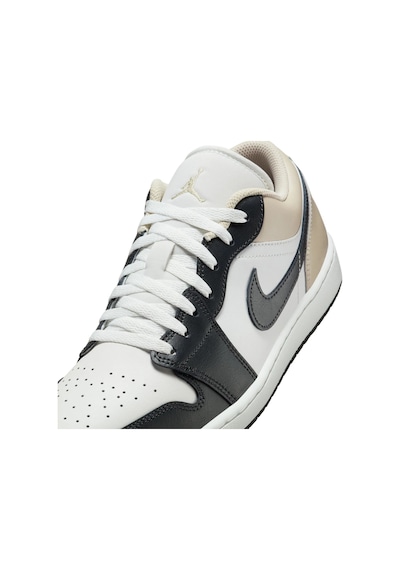 Nike Air Jordan 1 Low Leather Sneaker Hakiki Deri Erkek Spor Ayakkabı Siyah Krem Krem