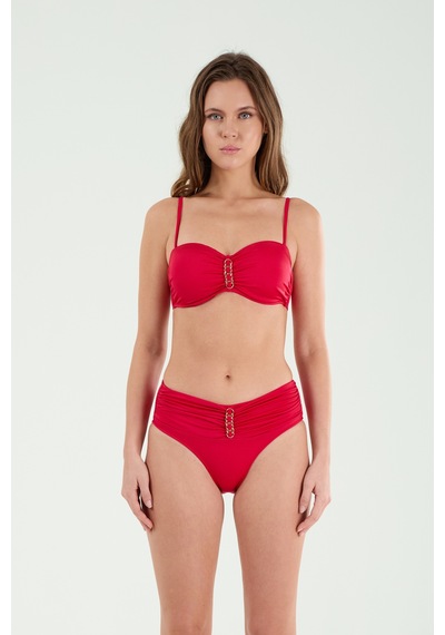 Louren Kadın Kırmızı/petrol Aksesuar Detaylı Kaplı Balenli Straplez Bikini Takımı Kırmızı Louren Kadın Kırmızı/petrol Aksesuar Detaylı Kaplı Balenli Straplez Bikini Takımı Kırmızı