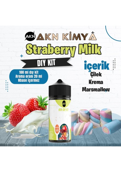 Strawberry Milk Dıy Kit Çilek Süt Gıda Aroması %20 Oranda Aroma İçerir Hazır Değildir 100 Ml
