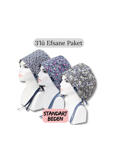 Standart Beden 3lü Efsane Paket Lacivert Çıtır Papatyalar Mavi Minik Çiçekler Bahar Çiçekleri Mavi Renkli