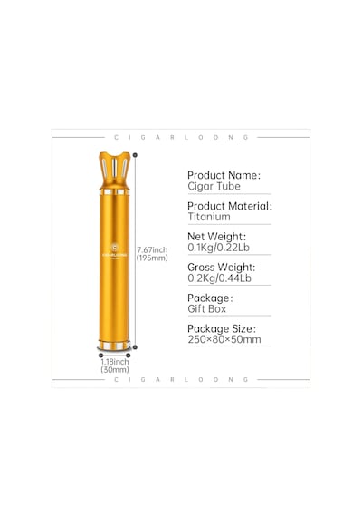 Cigarloong Metal Puro Kılıfı Delicili Sehpalı Tekli Gold 60 Ring