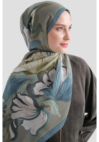 Armine Elegance Pamuk - İpek Şal As559 Yeşil-