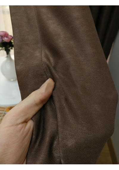 Evdepo Home Açık Kahve Düz Renk Soft Fon Perde Tek Kanat Kahverengi