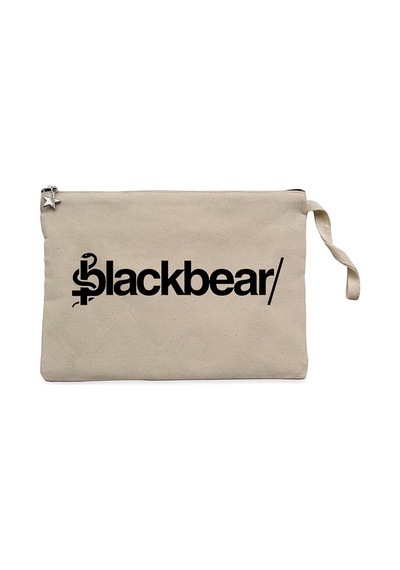 Blackbear Logo Krem Clutch Astarlı Cüzdan / El Çantası Krem