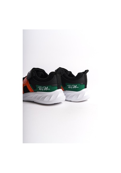 Daxtors Garantili Ray Max Günlük Ortopedik Çocuk Unisex Sneaker Spor Ayakkabı Siyah-oranj
