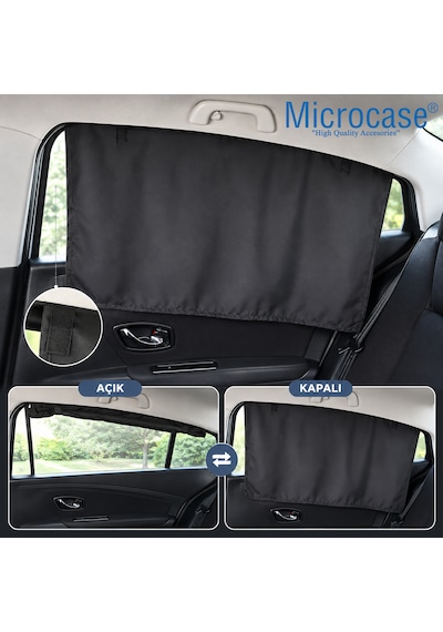 Microcase Universal Oto Güneşlik Perde Yan Cam Güneşliği Anne Bebek Çocuk Perdesi 2 Adet - Al5634 Siyah