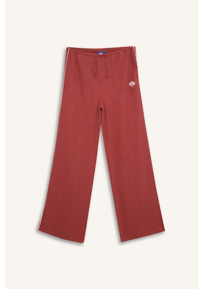 DeFactoFit NBA New York Knicks Wide Leg Cepli Geniş Paça Standart Boy Krinkıl İnce Sporcu Pantolon D8805AX25SPBR480