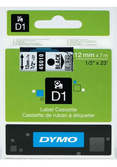 Dymo D1 Şerit Standart 12 Mmx7 Mt Şeffaf Üzerine Siyah 45010 S0720500 Diğer