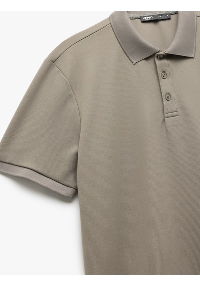 Koton Pike Kumaş Kısa Kollu Slim Fit Polo Yaka Tişört Gri 5sam10002mk Gri