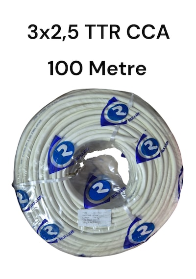 Ruller 3x2.5 Ttr Cca Tam Kesit Kablo 100 Metre