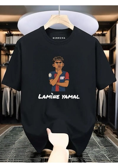 Lamine Yamal Baskılı Tişört SIYAH