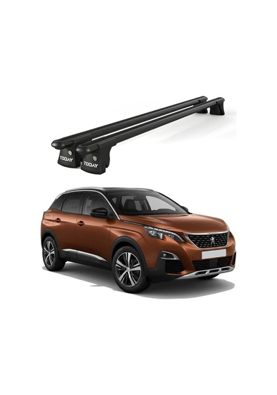 Trio-ıı Peugeot 3008 2016 Ve Sonrası Uyumlu Siyah Kilitli Ara Atkı 120cm Port Bagaj Tavan Barı