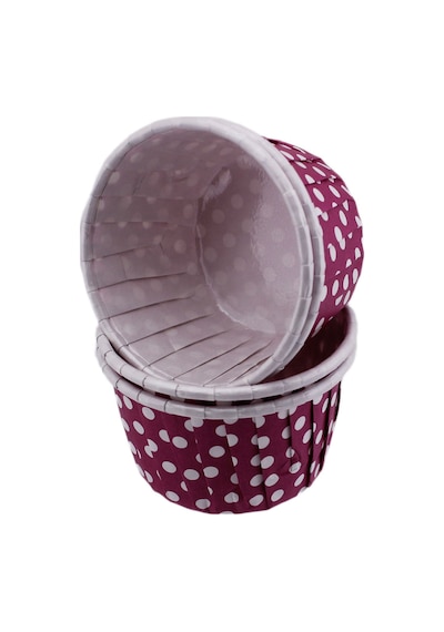Cupcake Kalıbı Büyük Boy 62x40 Mm 100 Adet Puantiyeli Mor