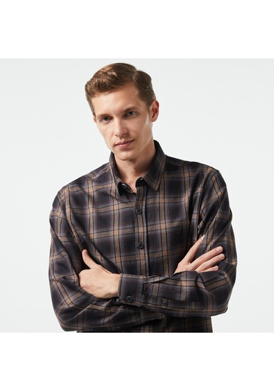 Nautica Erkek Kahverengi Classic Fit Gömlek Çizgili W47410t Kahverengi