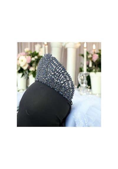 Kristal Taşlı Gelin,kına,nişan,söz,after,bride,party Taç 2 Lacivert - 707821394 Lacivert