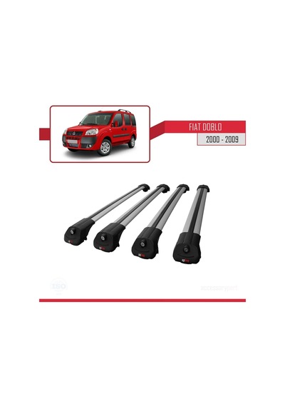 Fiat Doblo 2000-2009 Arası İle Uyumlu Ace-1 Ara Atkı Tavan Barı Gri 4 Adet Bar