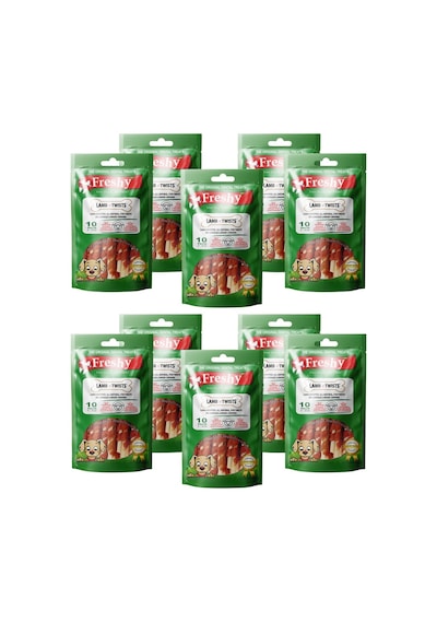 Freshy Lamb Twists Kuzulu Burgu Çubuk 100'lü 10 x 1 KG