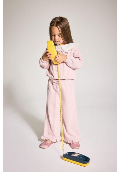 Defacto Kız Bebek Standart Fit Büyük Yaka Baskılı Sweatshirt G1773a525aupr345 Mor