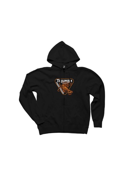 Triumph Tiger Troop Siyah Fermuarlı Kapşonlu Sweatshirt Siyah