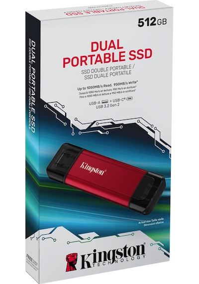 Kingston Spsd/512gb 512 Gb Usb Gen 2.2 Typoe C Mini Kırmızı Harici Taşınabilir Ssd Harddisk
