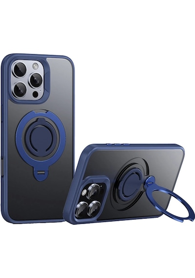 Muratech Joko Apple iPhone Uyumlu  16 Pro Avatar 360 Dönen Magsafe Kapak - Lacivert