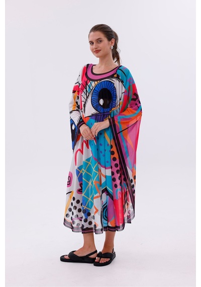Tarzını Seç Kimono Pareo - Tesettür Pareo - Fethiye Model 240x135 Cm Çok Renkli