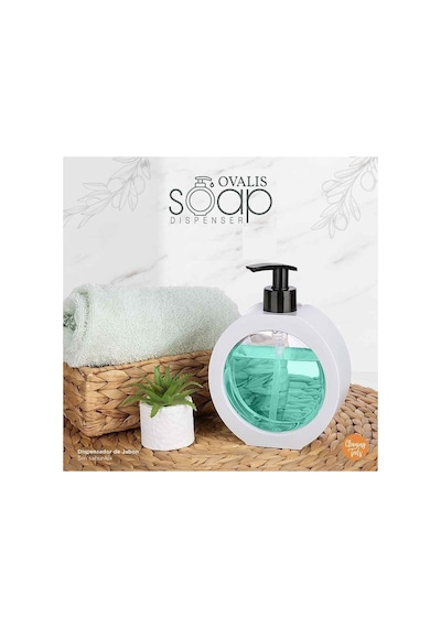Buççin Online Mağaza 350 Ml Tezgah Üstü Oval Banyo Mutfak Sıvı Sabunluk + 6 Bölmeli Tencere Kapak Rafı - 2li Set Z0h9h5 P Çok Renkli
