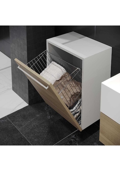 Starax Kapağa Monte Demonte Çamaşır Sepeti Krom Modül 35cm S-8122-c Çok Renkli